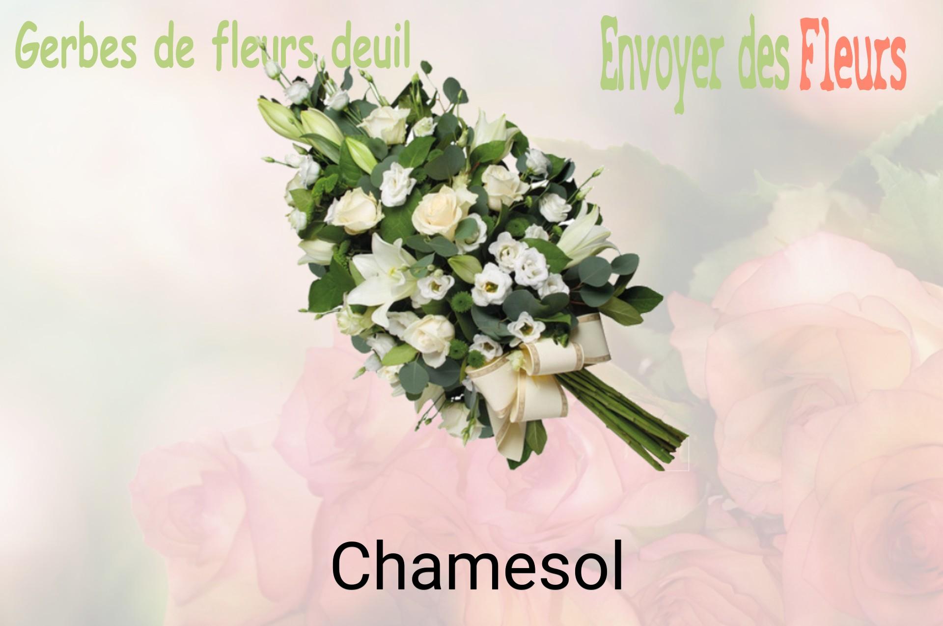 Gerbe de fleurs de deuil livrée à Chamesol